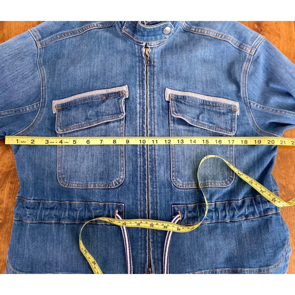 Veronica Beard Roz Drawstring Denim Jacket Astra Wash Blue XS - Picture 15 of 16